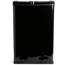 Habitat 60 Litre Twin Compartment Pedal Bin - Black