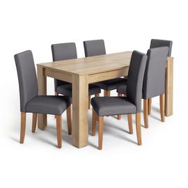 Argos Home Miami XL Oak Effect Extending Table & 6 Chairs