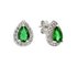Revere Sterling Silver Emerald Teardrop Halo Stud Earrings