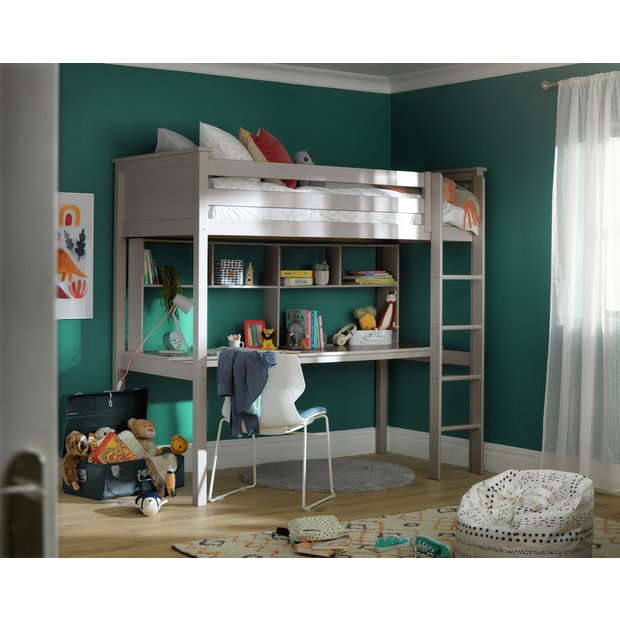 Grey high hot sale sleeper with desk