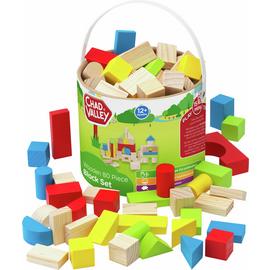 Chad Valley PlaySmart Wooden Block Set - 80 Pieces