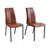 Argos Home Milo Pair of Curve Back Dining Chairs - Tan