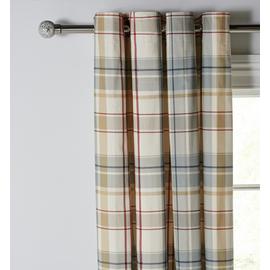 Argos Home Printed Check Eyelet Curtains