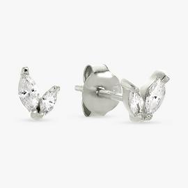 Revere Sterling Silver Dainty Marquise Stud Earrings