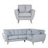Argos Home Isla Fabric Chair & Right Corner Sofa Light Blue