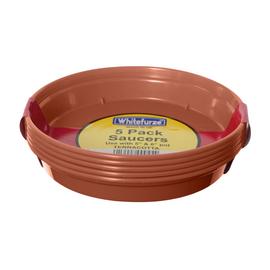 Whitefurze Saucer for 5/6'" Pot Set of 5 - Terracotta