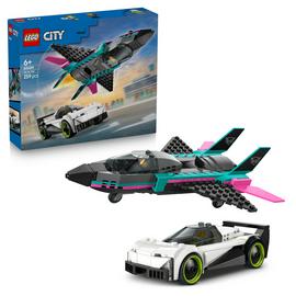 LEGO City Jet vs. Car Toy – Vehicle Model Kit for Kids 60489