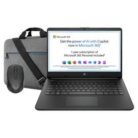 HP 14s-dq0011na 14in Pentium 4GB 128GB Laptop Bundle