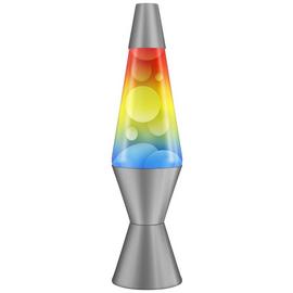 Lava 14.5in Rainbow Glitz Lamp - Yellow & Silver