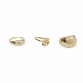 Freedom Gold Smooth Pack of 3 Fashion Rings