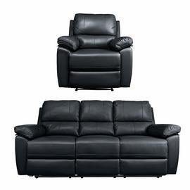Argos Home Toby Chair & 3 Seater Recliner Sofa - Black