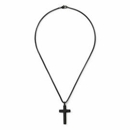 Uncommon Souls Black Tone Cross Pendant Necklace
