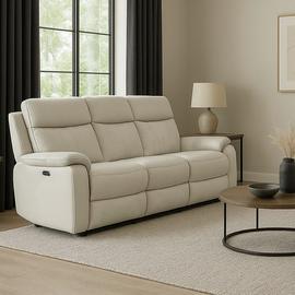 Aspire Kingsmere 3 Seater Power Recliner Sofa - Cream