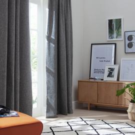 Habitat Linen Look Blackout Pencil Pleat Curtain