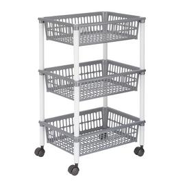 Argos Home 3 Tier Plastic Vegetable Trolley - Grey and White