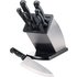 HOME 6 Piece Black and Stainless Steel Knife Block Set