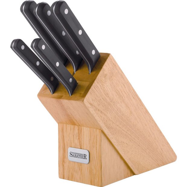 Buy Sabatier Professional 5 Piece Knife Block Set Black at Argos.co