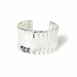 Freedom Silver Chunky Textured Cuff Bracelet