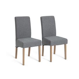 Argos Home Pair of Tweed Skirted Dining Chairs - Grey