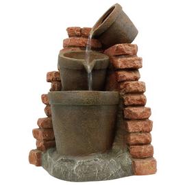 Streetwize Solar-Powered Garden Water Feature Brick Wall