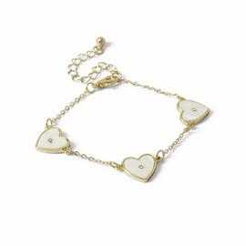 Flitzy Kids White Heart Charm Bracelet