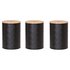 Good Housekeeping Set of 3 Steel Storage Jars - Black