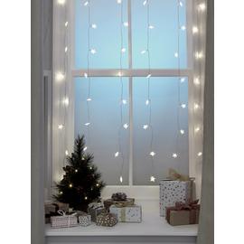 Argos Home 60 Warm White Star Curtain Lights - 1m