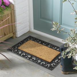 Argos Home Traditional Black & Natural Short Pile Doormat