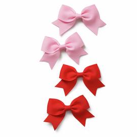 Flitzy Pink and Red Bow Clips - Pack of 4