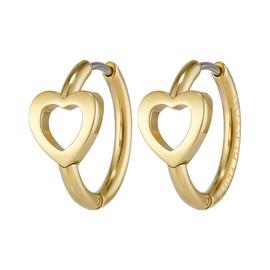 Olivia Burton Stainless Steel Gold IP Heart Hoop Earrings