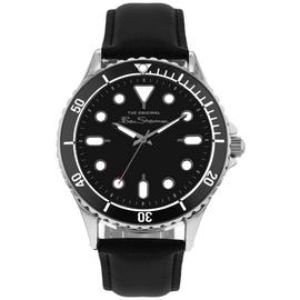 Ben Sherman Silver Bezel Black Strap Watch