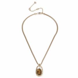 Freedom Brown Stone Gold Pendant Necklace