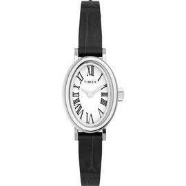 Timex Cavatina White Dial Black Leather Strap Watch