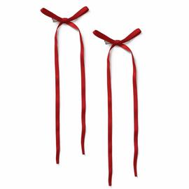 Flitzy Red Long Ribbon Hairclips - Pack of 2