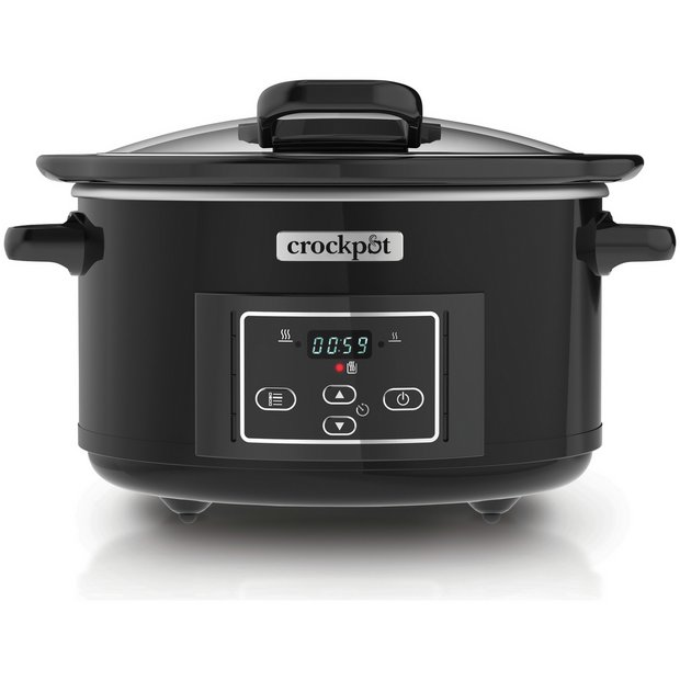 Buy Crockpot 4.7L Hinged Lid Digital Slow Cooker - Black, Slow cookers