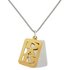 Revere Mens Silver & Gold Plated Silver Dad Dog Tag Pendant
