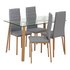 Argos Home Helena Glass Dining Table & 4 Grey Chairs