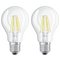 Osram 60W Filament LED Classic Glass GLS Bulb- Twin Pack