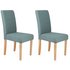Argos Home Pair of Tweed Mid Back Dining ChairsTeal