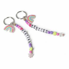 Flitzy BFF Rainbow Beaded Keyrings