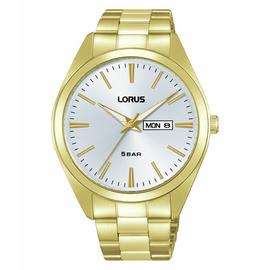 Lorus Mens Silver White Dial Gold Colour Bracelet Watch