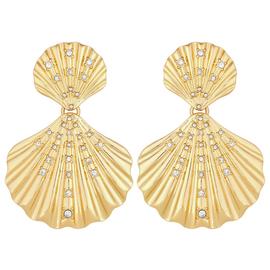 Lipsy Gold Plated Oversized Shell Earrings