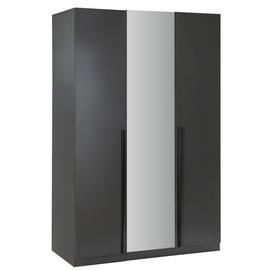 Habitat Munich 3 Door Mirror Wardrobe - Anthracite