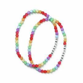 Flitzy Kids BFF Rainbow Heart Bead Necklace Set
