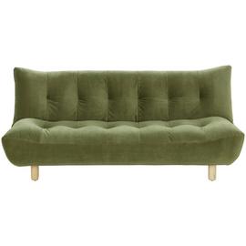 Habitat Kota 3 Seater Velvet Clic Clac Sofa Bed - Green
