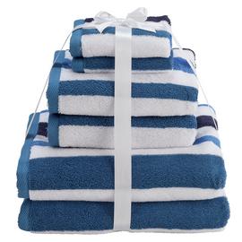 Argos Home 6 Piece Towel Bale - Sea Stripe