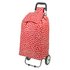 2 Wheel Folding Red and White Spot Shopping Trolley