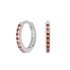 Revere Sterling Silver Red Cubic Zirconia Huggie Hoops
