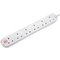 Masterplug 6 Socket 1 Metre Extension Lead - Surge Protected