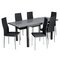 Argos Home Anton Glass Extending Table & 6 Black Chairs